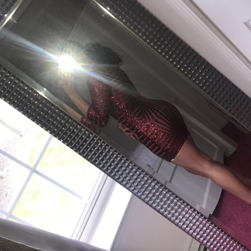 red sequin party dress